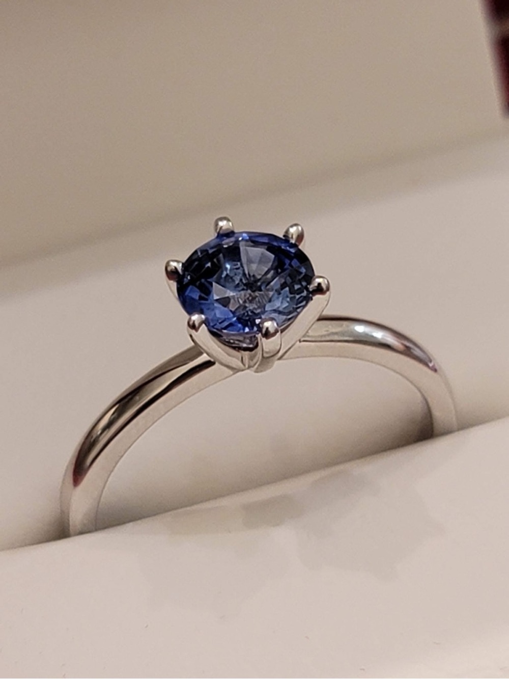 Classic Blue Round Solitaire Ring - Women Jewelry